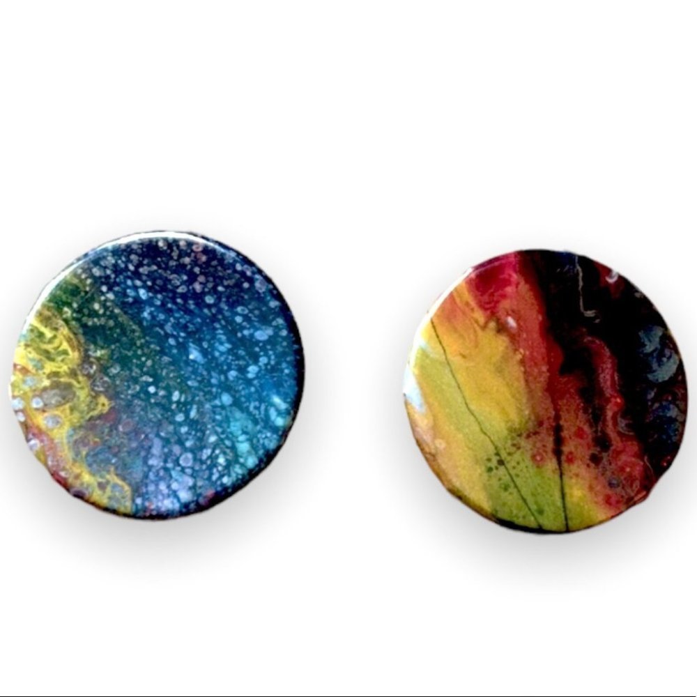 Pins colourful  hand made Button set - two